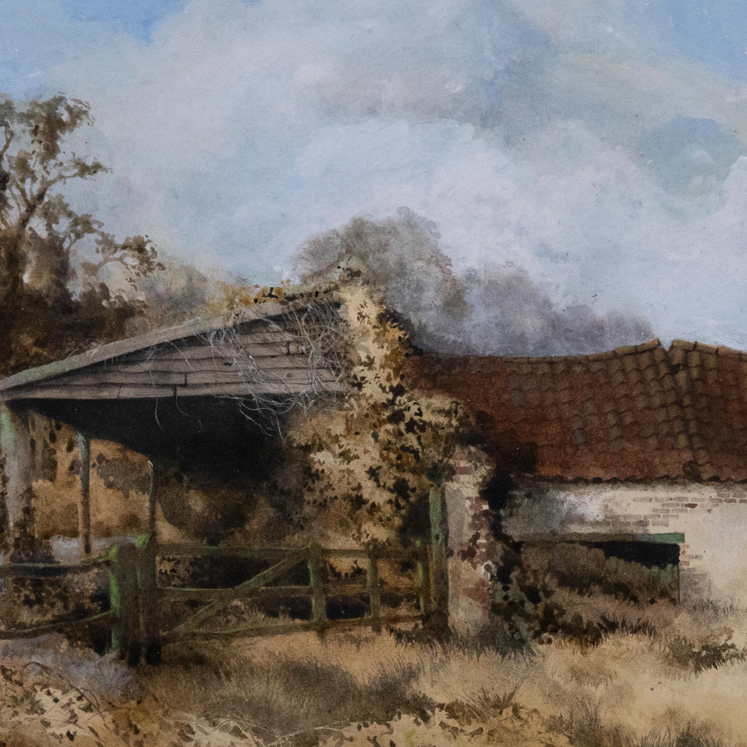 Jonathan Adams (1931-2005) - 1978 Watercolour, Suffolk Barn For Sale 3