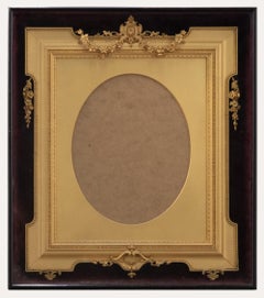 Cadre photo doré du 19ème siècle dans un coffret en acajou - dorure à l'eau d'origine