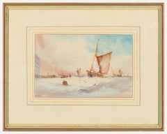 Francis E. Jamieson - Framed Early 20th Century Watercolour, Boats at Sea