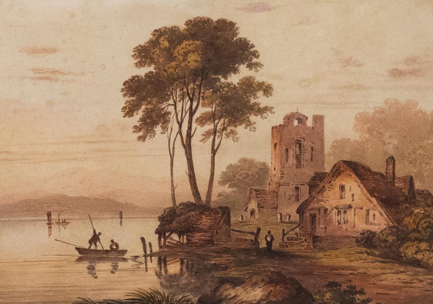 Circle of John Varley (1778-1842) - Framed Early 19th Century Watercolour, Lake For Sale 1
