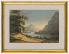 Circle of John Varley (1778-1842) - 19th Century Watercolour, Morning Lake Scene