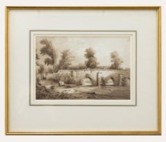 William Walter Wheatley (1811-1885) - Acquarello, South Petherton Bridge