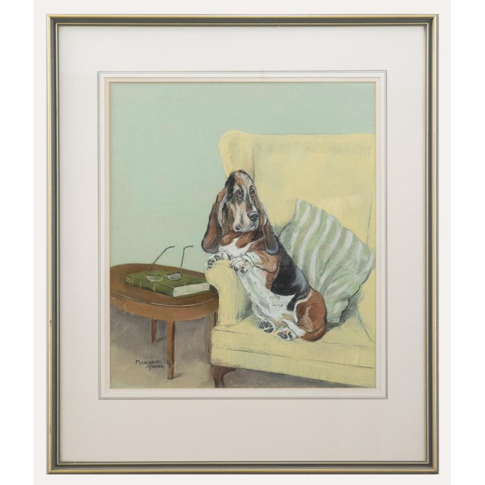 Unknown Animal Art – Marjorie Turner – gerahmtes pastellfarbenes Zimmer für zwei Personen, 20. Jahrhundert