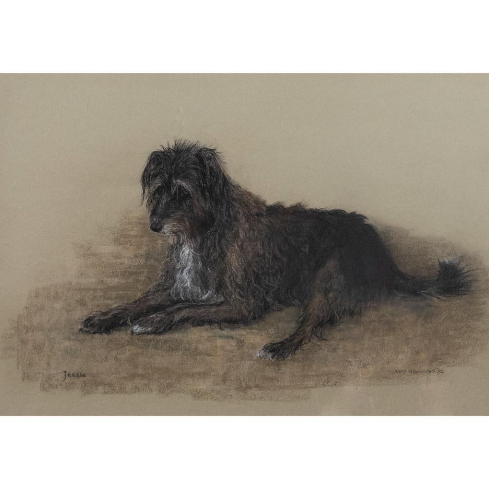 Mary Browning - 1972 Pastel, Jessie The Lurcher - Art by Unknown