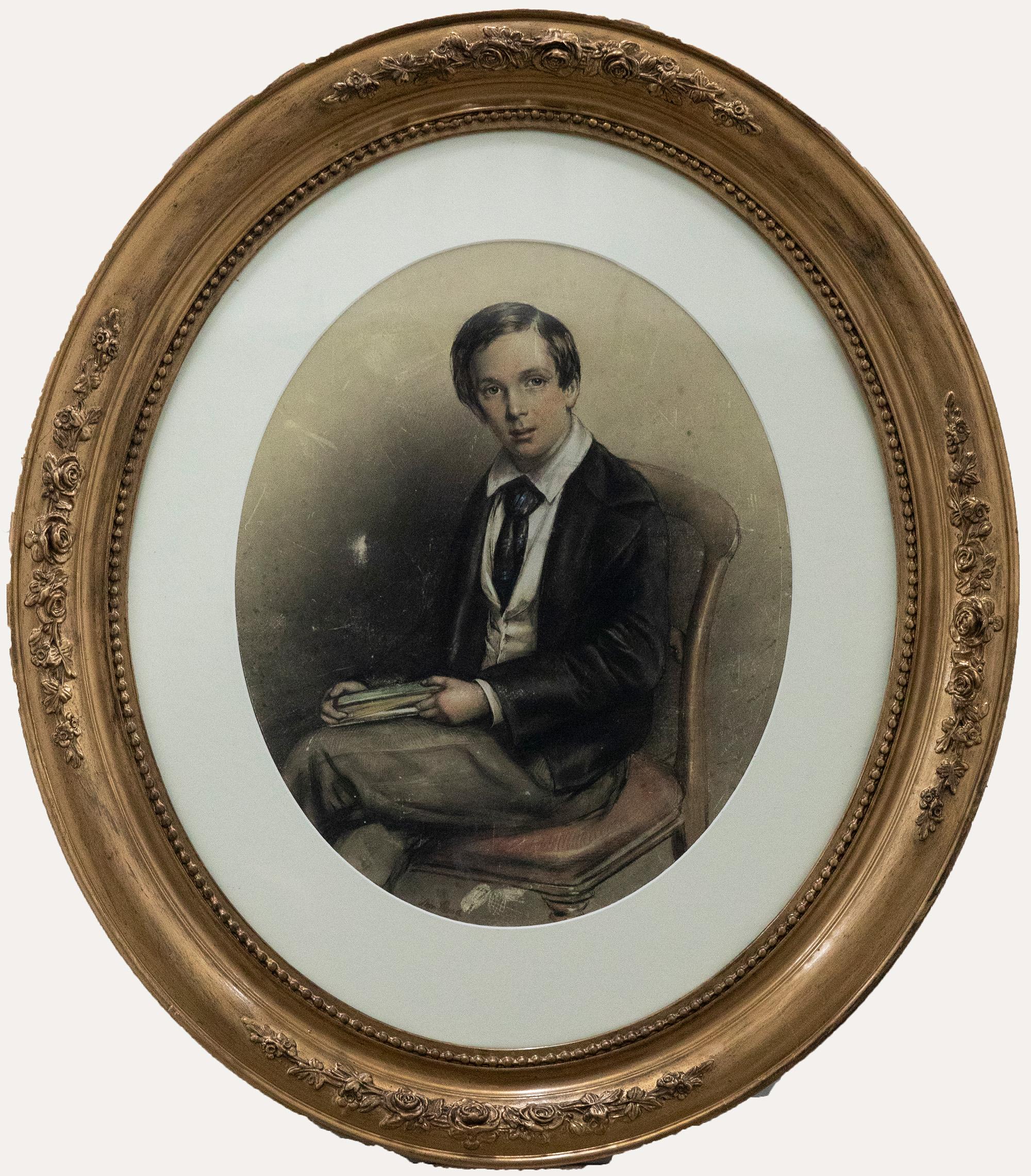 John Read - Framed Late 19th Century Pastel, Portrait of an Eton Schoolboy - Art by Unknown