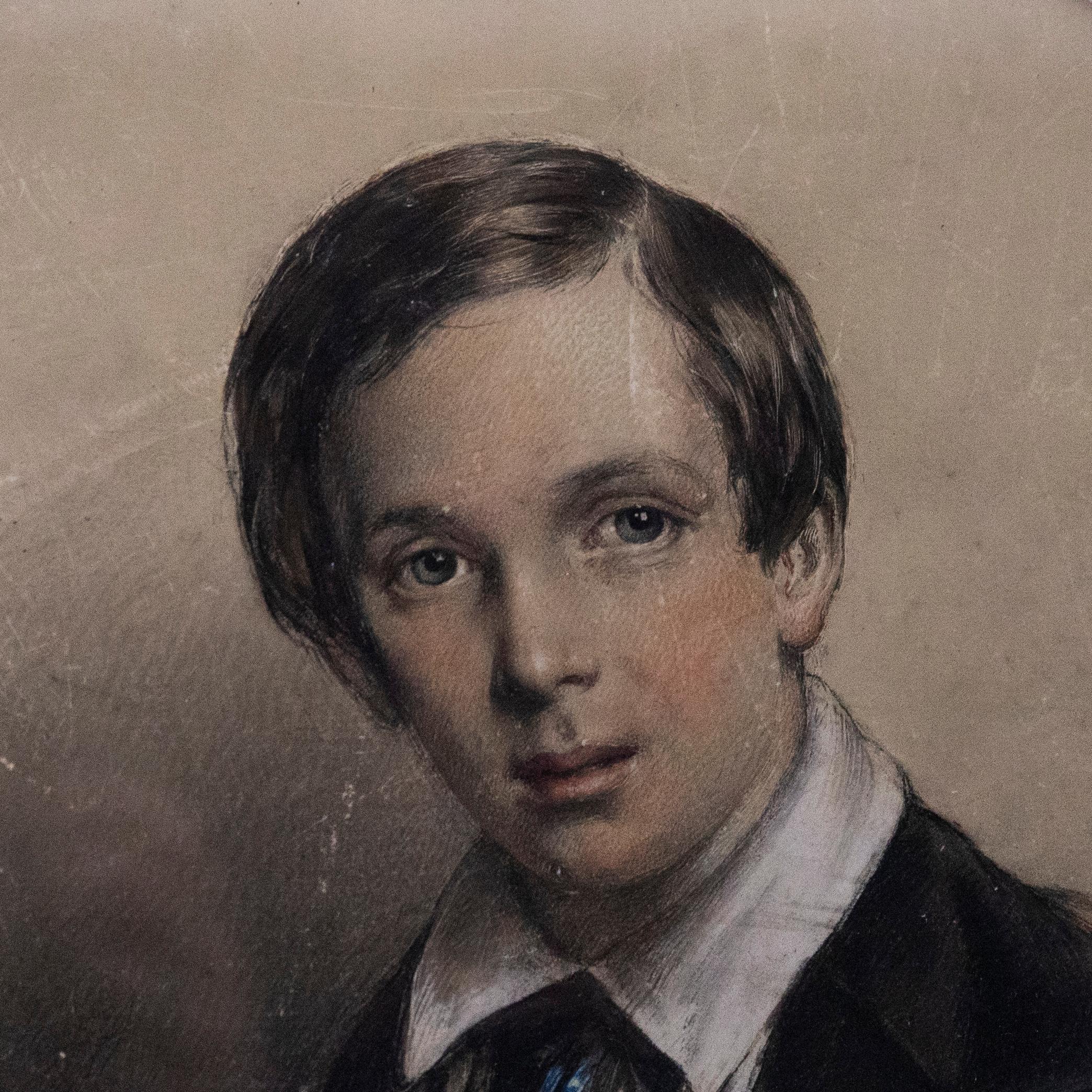 John Read - Framed Late 19th Century Pastel, Portrait of an Eton Schoolboy 1