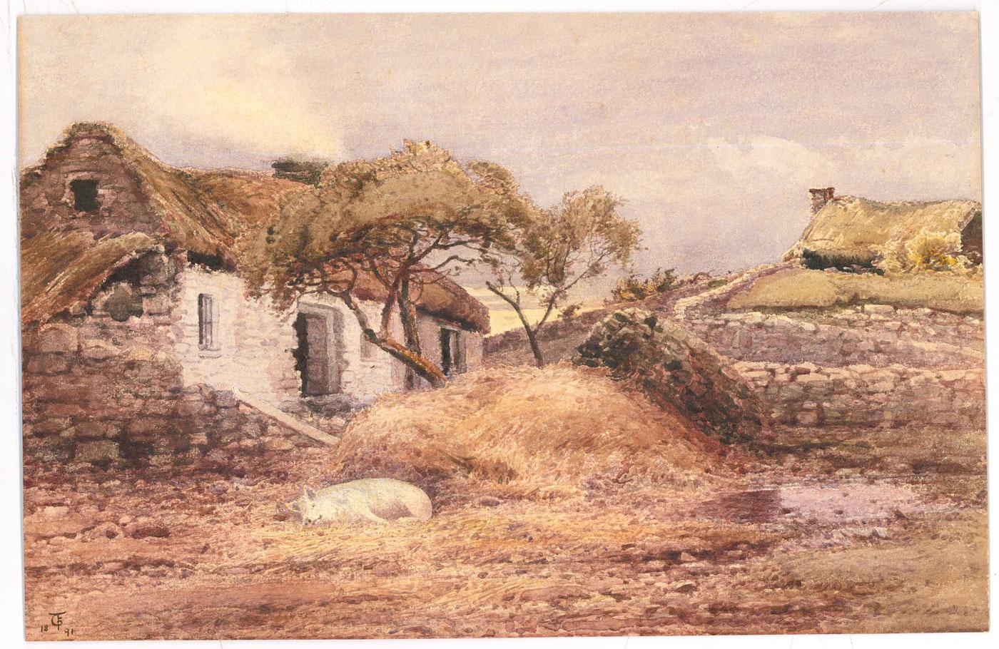 Frederick Tucker (1860-1935) - Late 19th Century Watercolour, Bedded Down - Art by Unknown