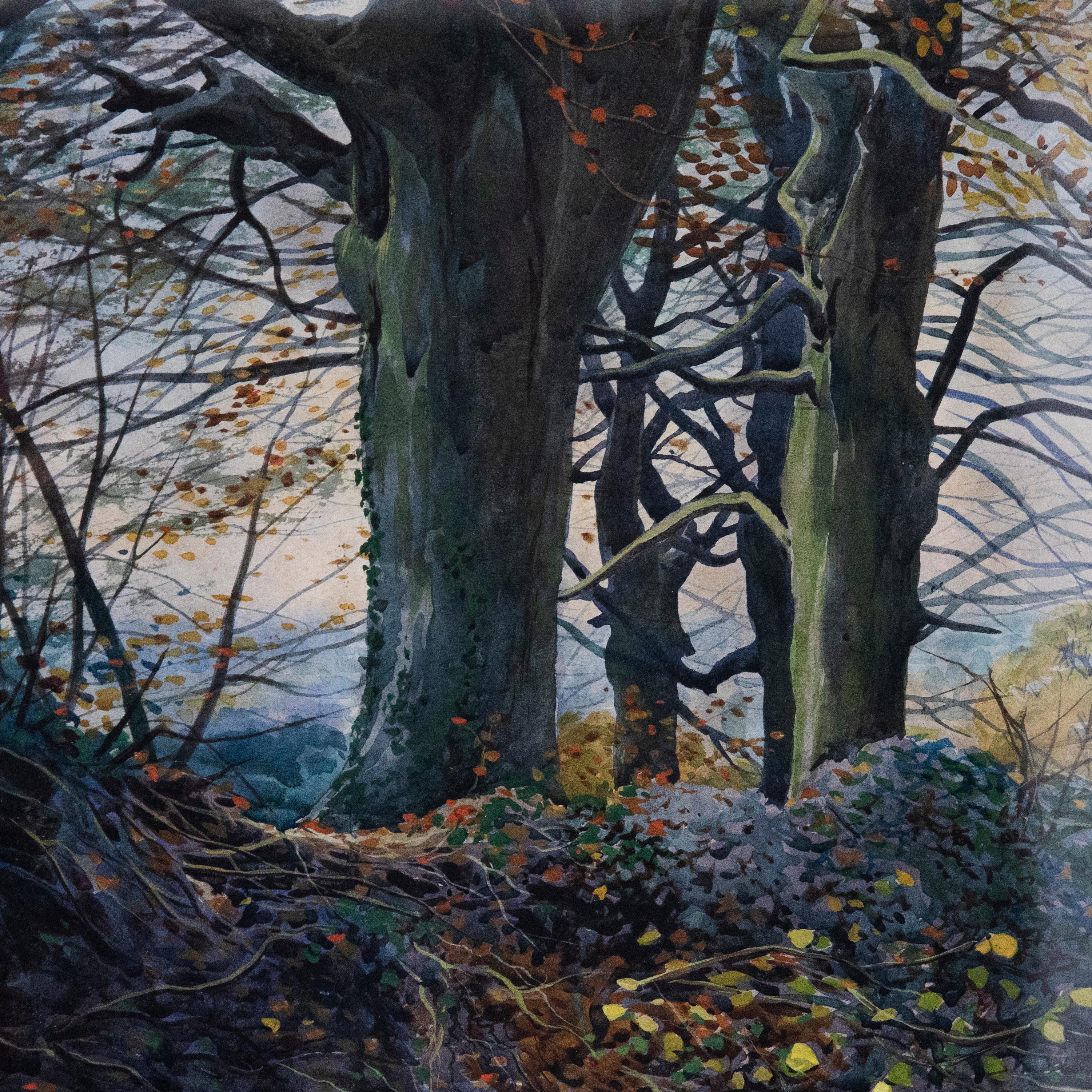 Conway Lloyd Jones (1846-1897) - Framed Late 19th Century Watercolour, Beeches For Sale 1