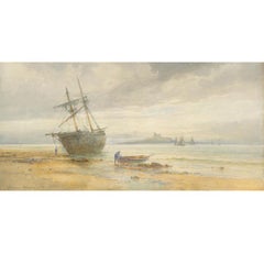 Emil Axel Krause (1871-1945) - Late 19th Century Watercolour, Boats Ashore