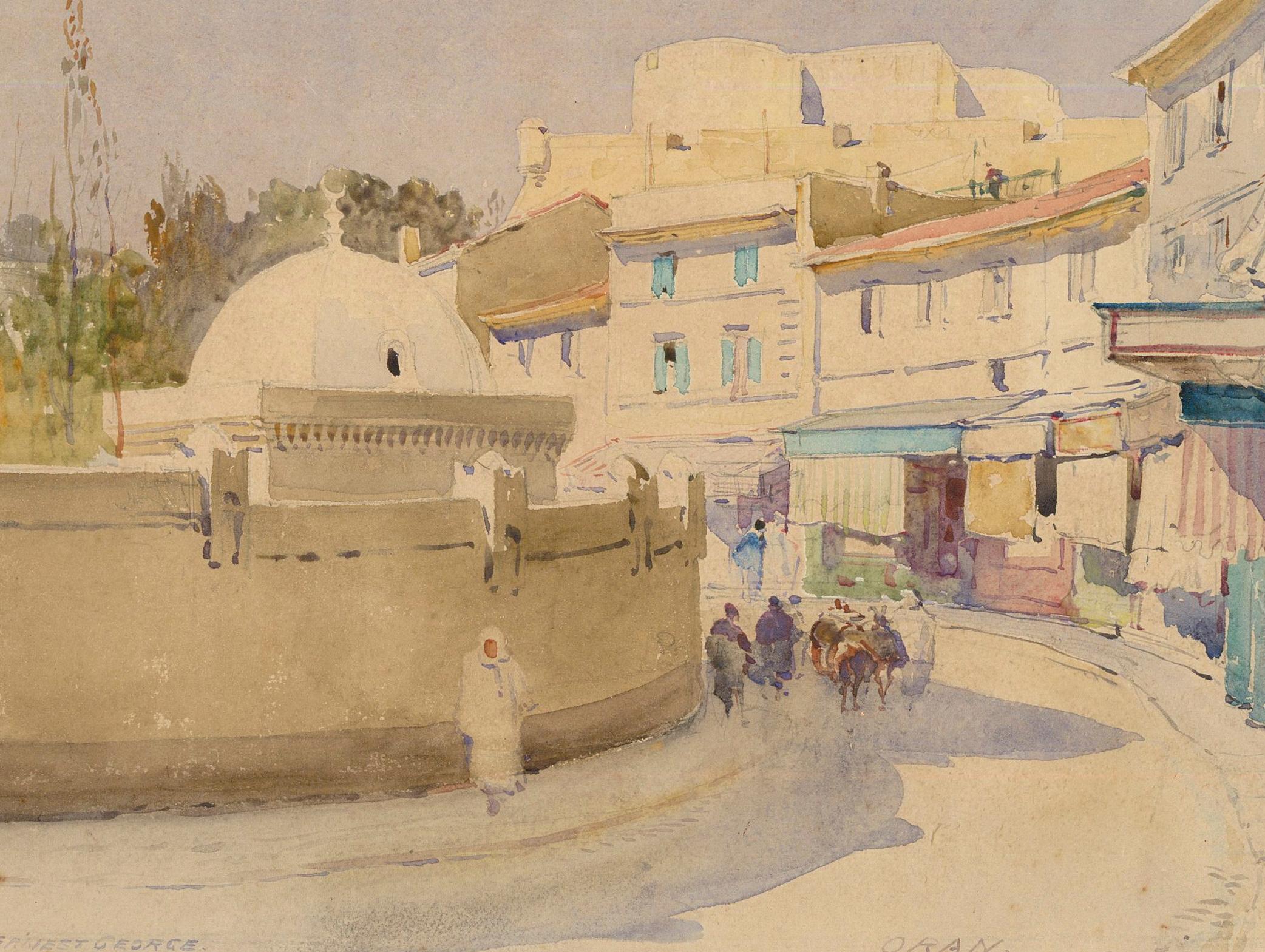 Ernest George (1839-1922) - Framed Early 20th Century Watercolour, Oran - Art by Unknown