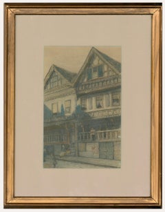 Ernest Parkman (1856-1921), dessin au crayon coloré, Watergate Street, Chester