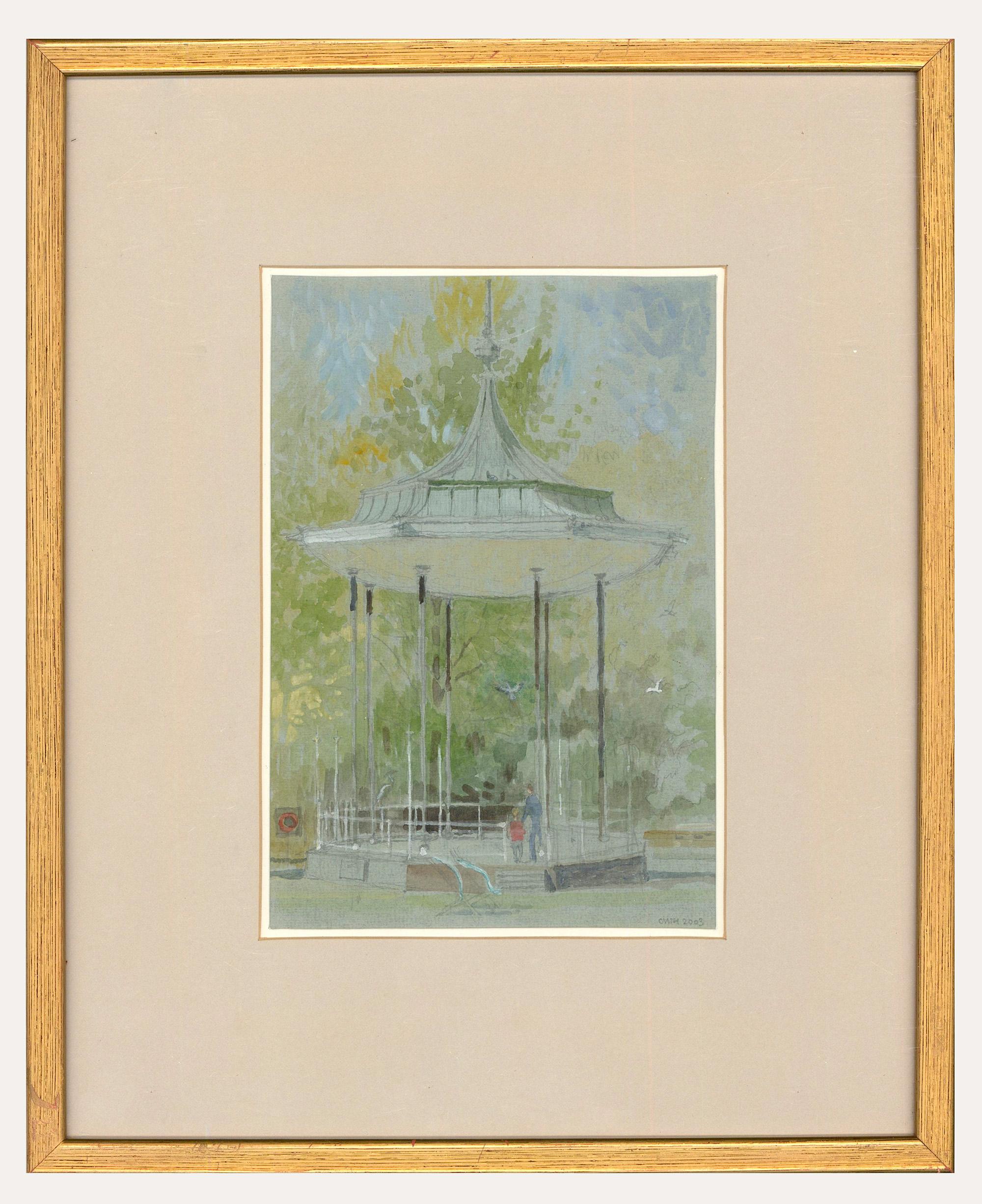 Unknown Landscape Art - Charlotte Halliday NEAC RWS - Contemporary Watercolour, Herons by the Bandstand