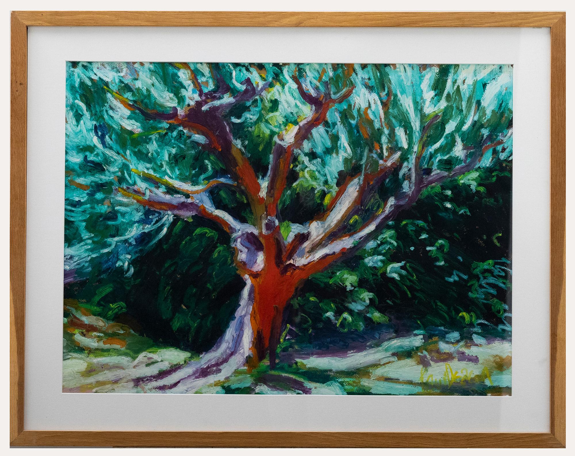 Unknown Landscape Art - Paul Deacon (b.1953) - Contemporary Oil Bar Pastel, A Grand Old Olive Tree