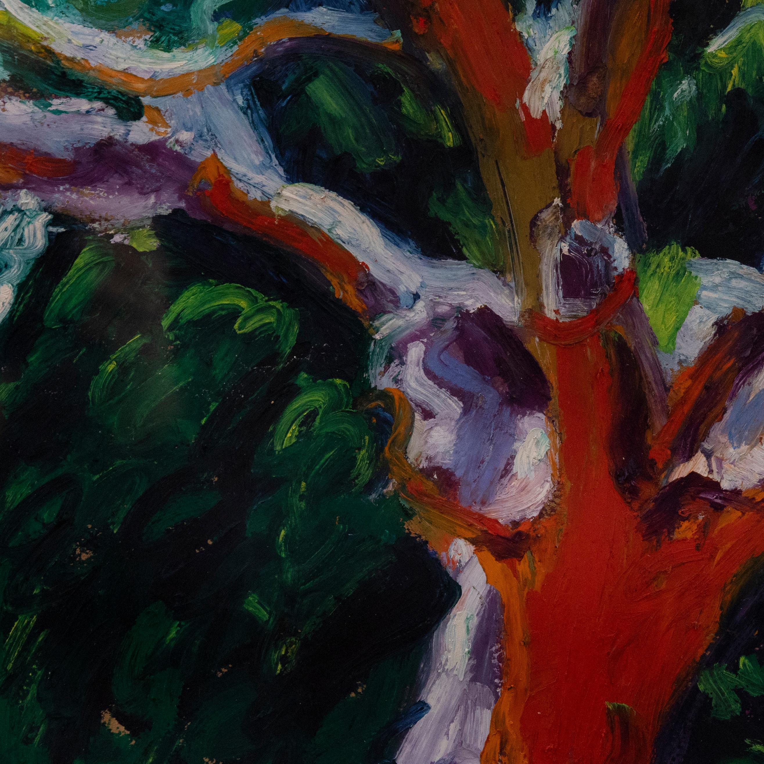 Paul Deacon (geb. 1953) - Contemporary Oil Bar Pastel, A Grand Old Olive Tree im Angebot 1
