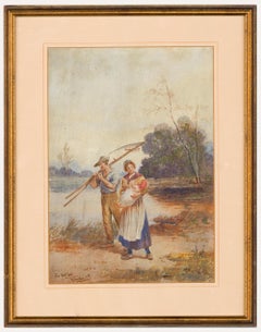 Rose Douglas (1893-1898) - 19th Century Watercolour, The First Born