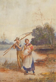 Rose Douglas (1893-1898) - 19th Century Watercolour, The First Born