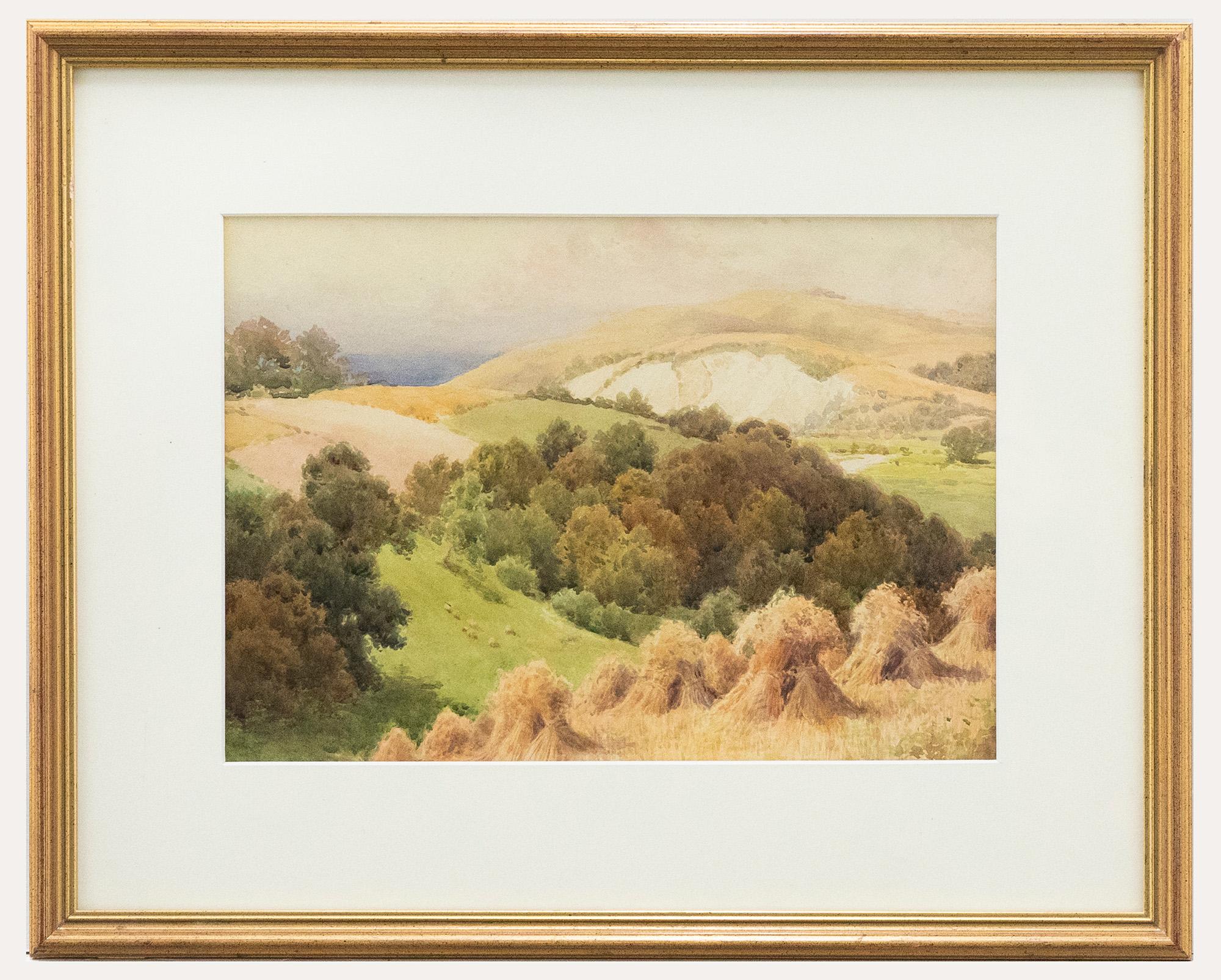 Unknown Landscape Art - Framed Early 20th Century Watercolour - The Chalk Pits