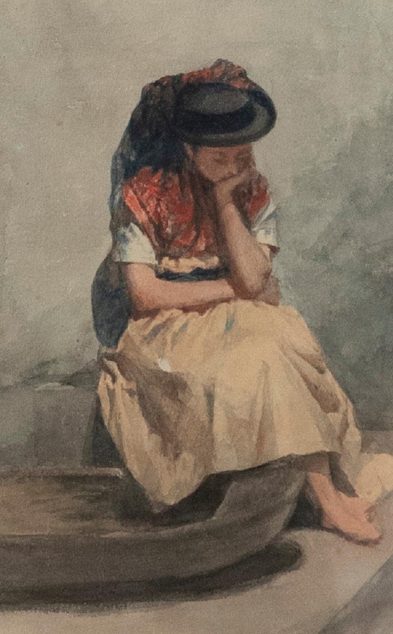 Late 19th Century Watercolour - Costume Portuguesa - Art by Unknown
