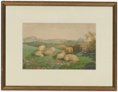 Follower of William Sidney Cooper (1854-1927)- Framed Watercolour, Ewes at Rest