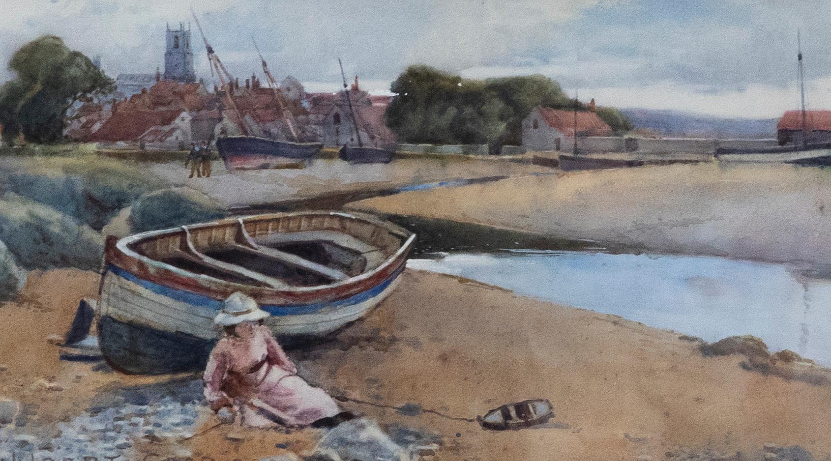 Herbert Coop RBA (1875-1952) - Watercolour, Girl and Her Toy Boat - Art by Unknown