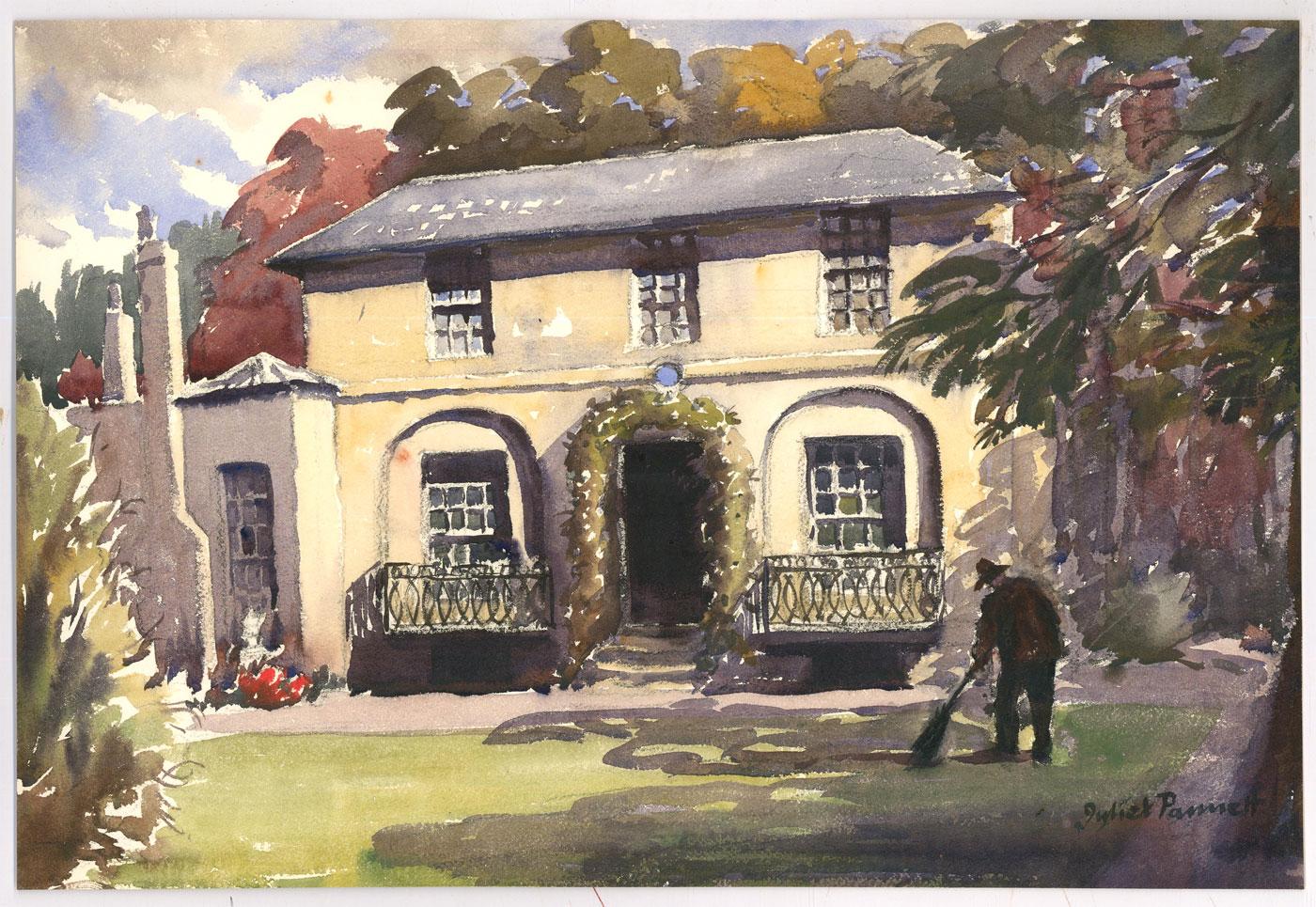 Juliet Pannett MBE RSA (1911-2005) - Aquarell des 20. Jahrhunderts, Keats House im Angebot 1