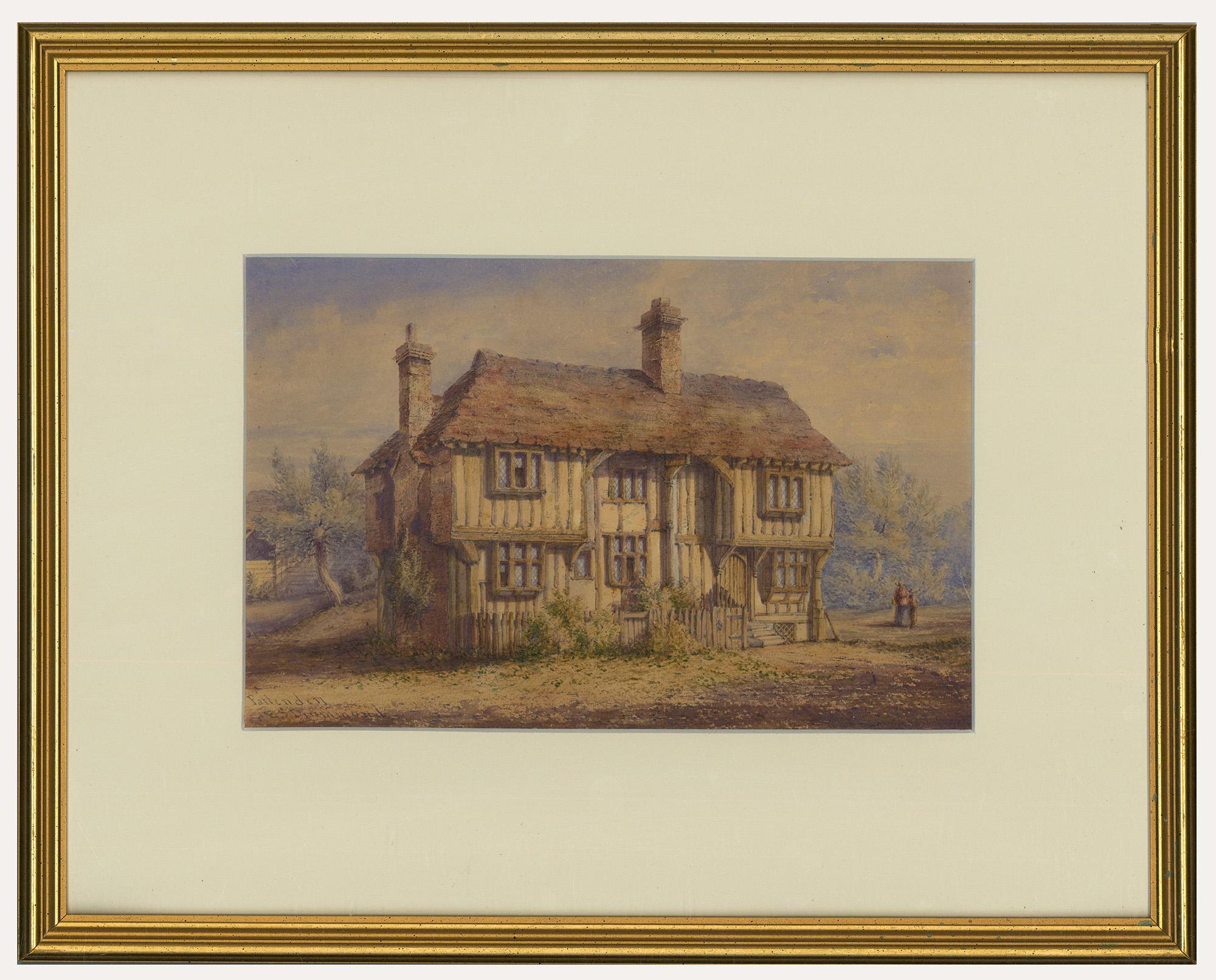 Unknown Landscape Art - E. S. Drummond - Framed 19th Century Watercolour, Timber House at Pattenden