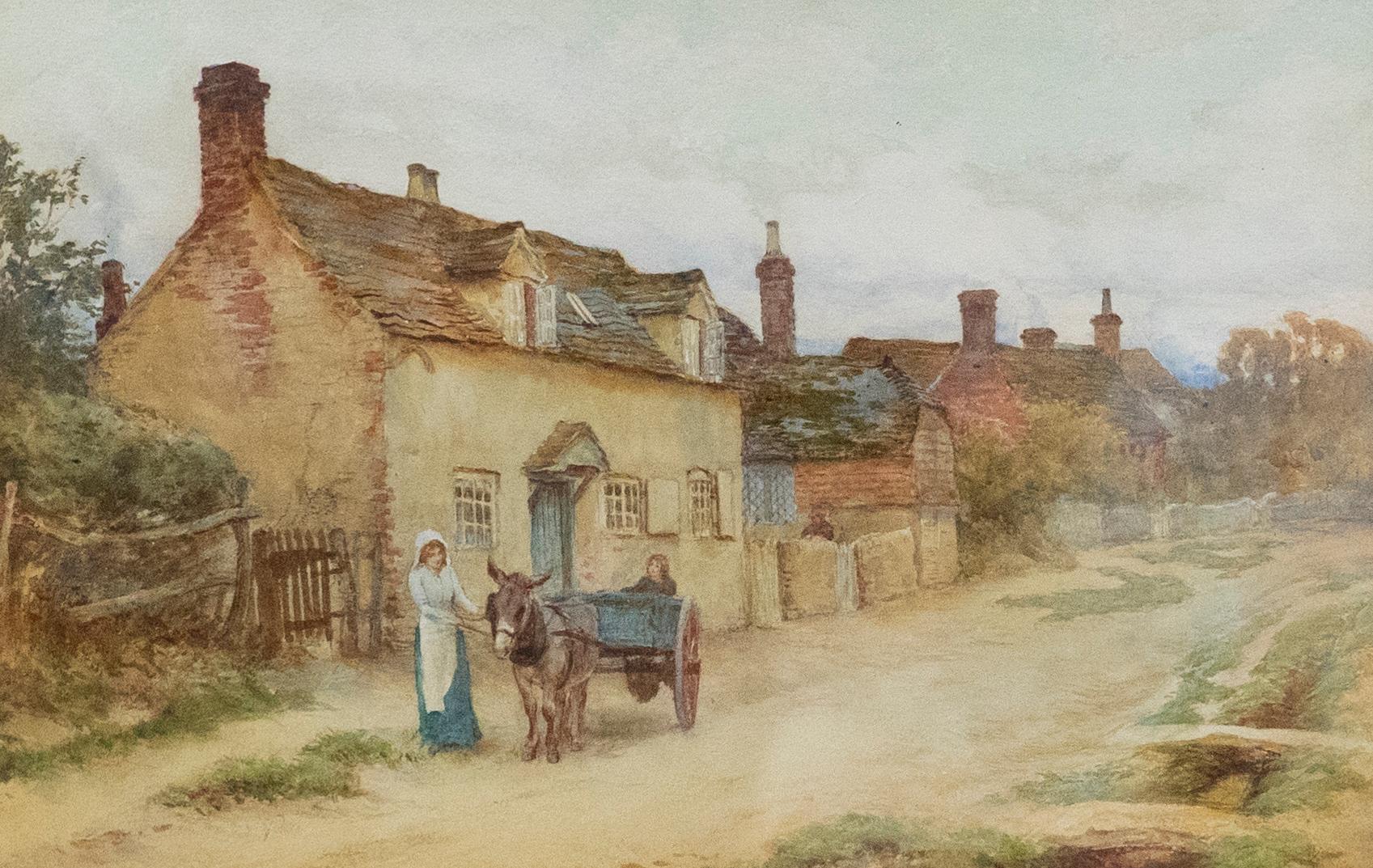 F. J. Knowles  - 1900 Watercolour, The Donkey Cart - Art by Frederick J. Knowles