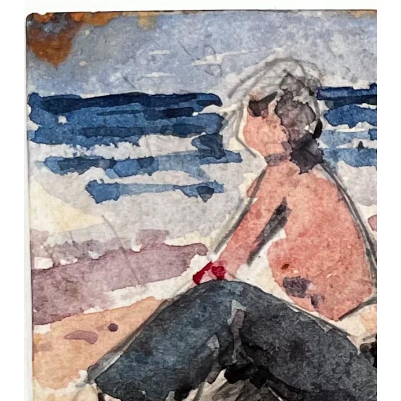 Paysage impressionniste français - « Flèches appréciant une journée au bord de la mer » en vente 2