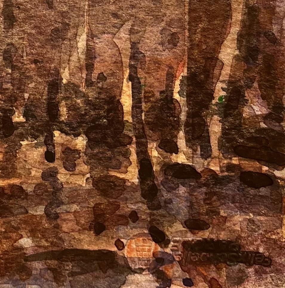 French Impressionist Watercolor Landscape Venice Bell Tower Scene For Sale 3