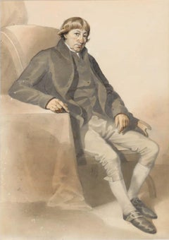 English School Frühes 19. Jahrhundert Aquarell - Portrait eines Gentleman