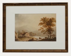 Framed Early 19th Century Watercolour - Landscape with Cottage Dwellings