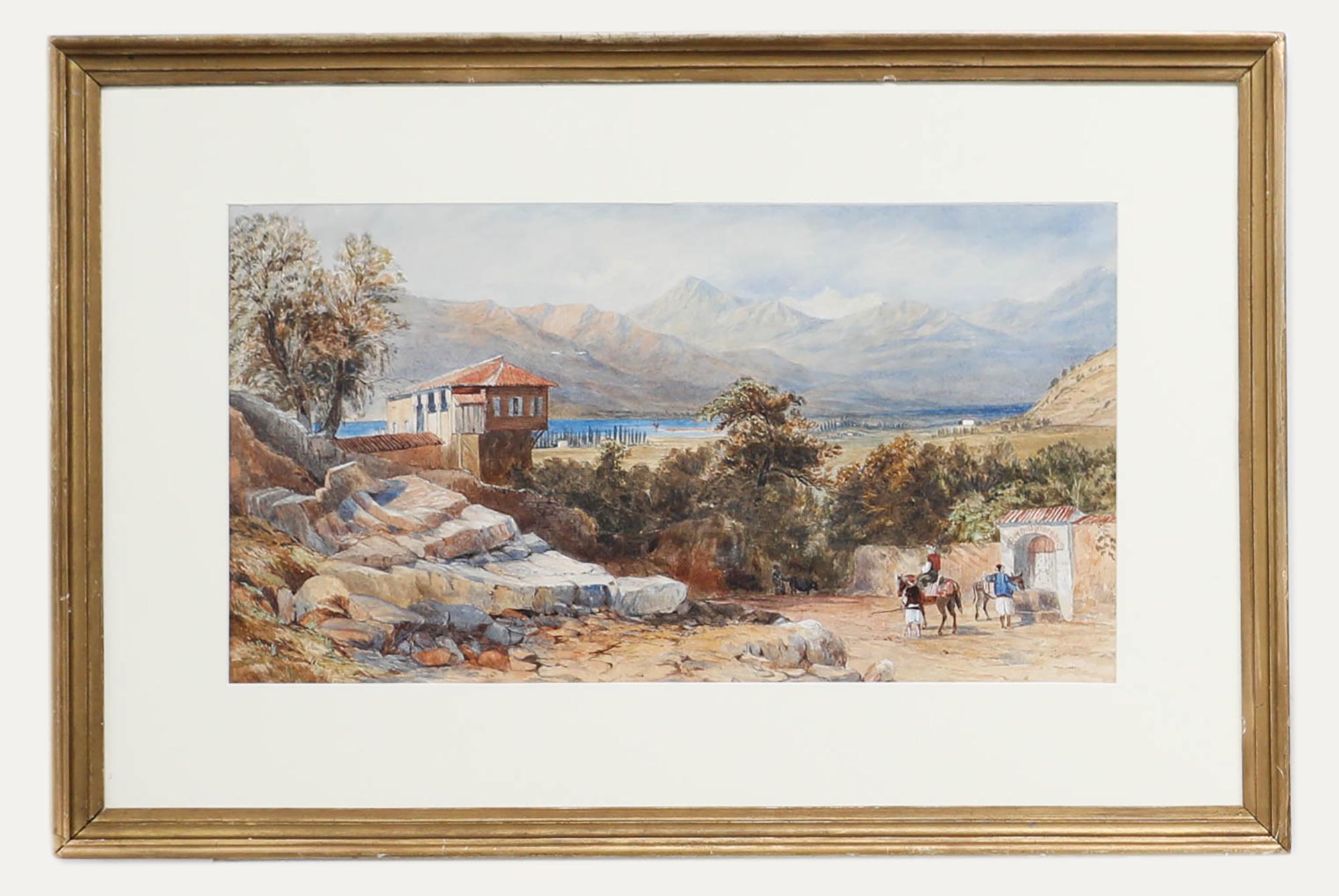 Unknown Landscape Art - Framed Late 19th Century Watercolour - North African Landscape