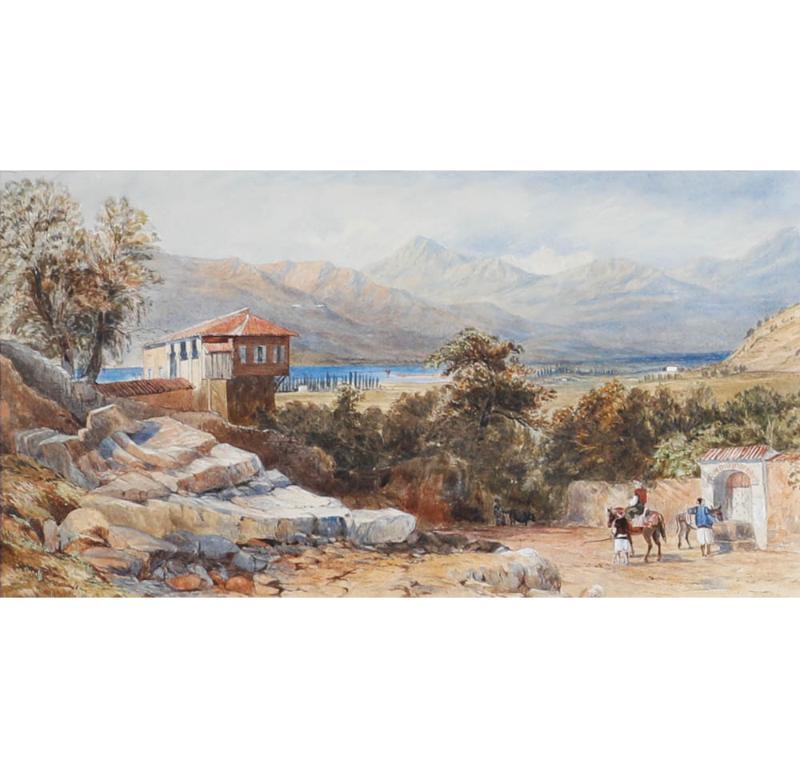 Framed Late 19th Century Watercolour - North African Landscape - Art by Unknown
