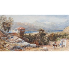 Framed Late 19th Century Watercolour - North African Landscape