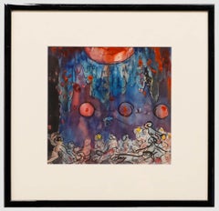 Framed 20th Century Watercolour - A Theatrical Set Design