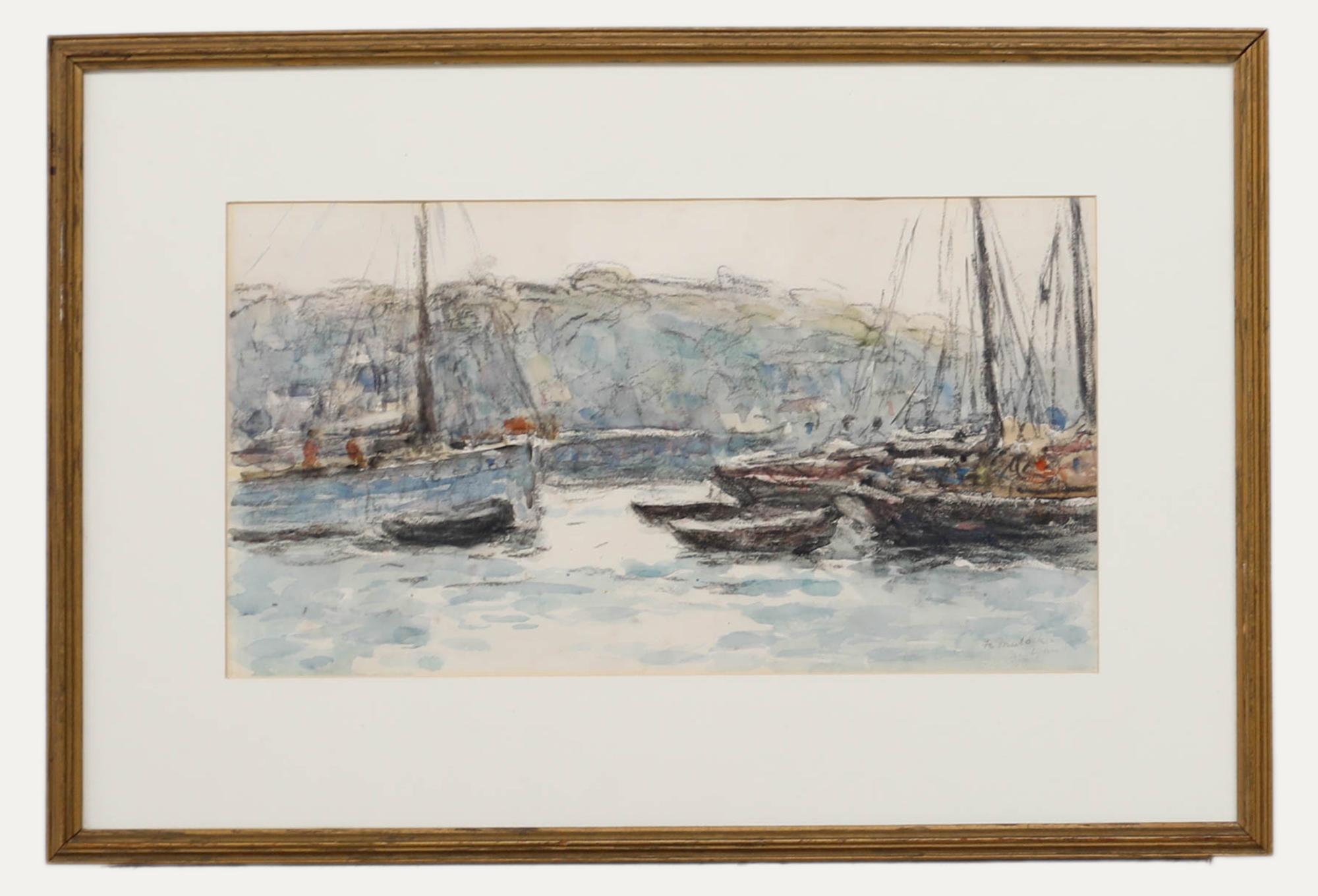 Frederick Charles Mulock (1866-1932) - Acuarela enmarcada, Newlyn