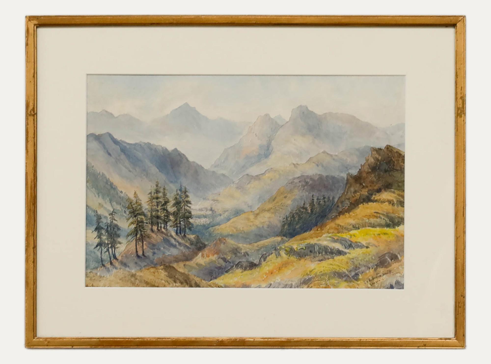 F.V. Fullerton-Smith - Framed Early 20th Century Watercolour, Langdale Fells