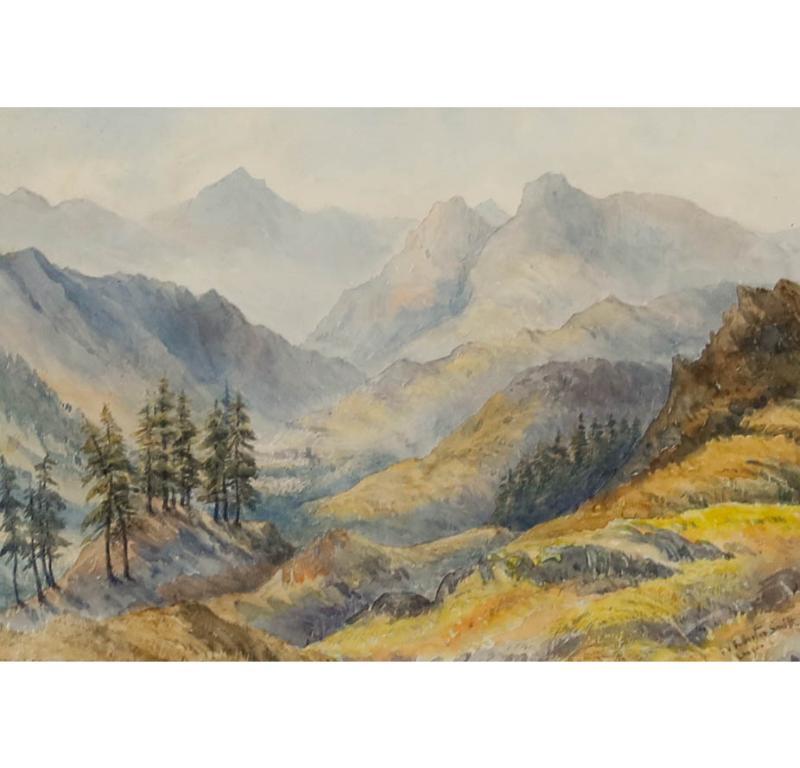 F.V. Fullerton-Smith - Framed Early 20th Century Watercolour, Langdale Fells - Art by Unknown