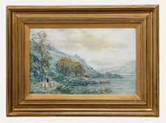 John Hamilton Glass (fl.1890-1925) - Aquarelle encadrée, lac de Menteith