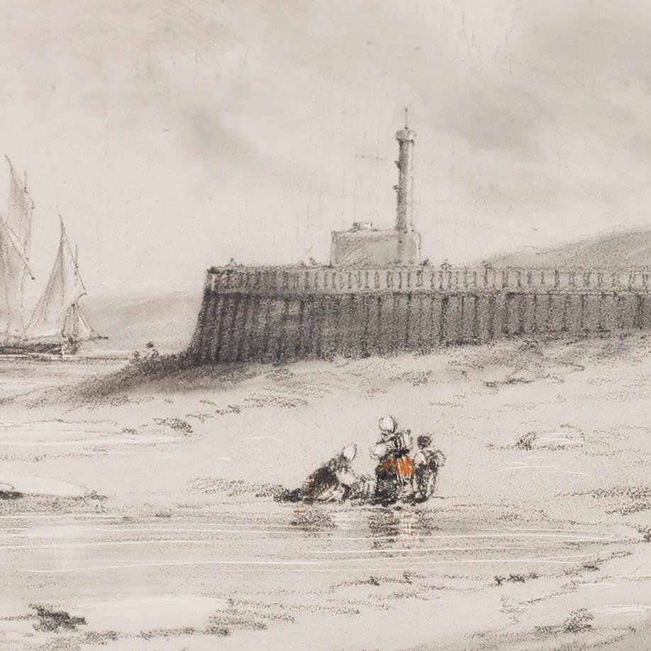 John W. Carmichael (1800-1868) - Dibujo en grafito, Recolectores de mejillones en la orilla en venta 1