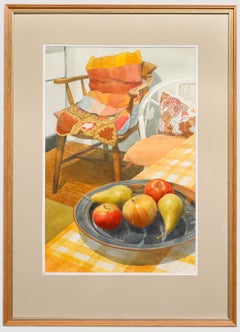 Robert Sawyers (1923-2002) - 20th Century Watercolour, Fruit on Gingham