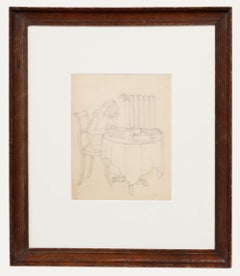 Brynhild Parker (1907-1987) - Graphite Drawing, Young Girl Drawing at a Table