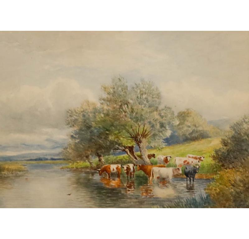 John Bates Noel (1870-1927) - Acquerello incorniciato, Le rive dell'Avon 1
