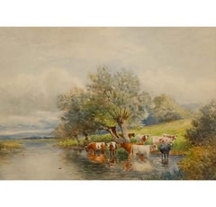 John Bates Noel (1870-1927) - Framed Watercolour, The Banks of The Avon