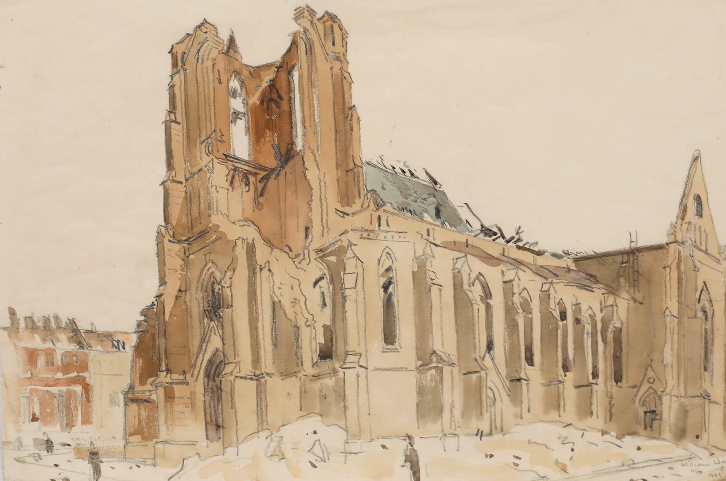 William Williams (1908-1982) - 1945 Acquerello, Liebfrauenkirche, Dusseldorf
