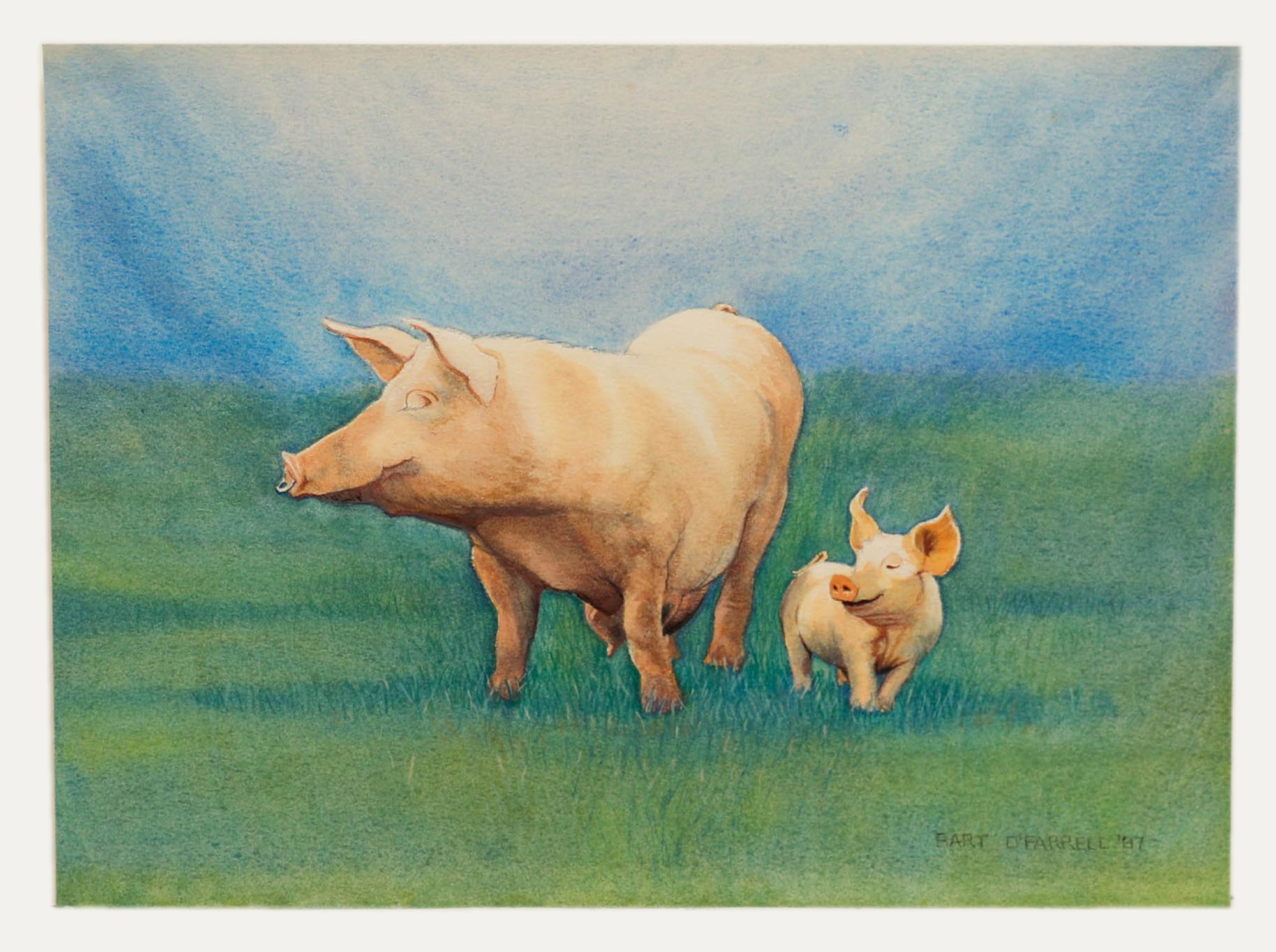 John Chapman - Gerahmte pastellfarbene Flusslandschaft des 20. Jahrhunderts – Art von Unknown