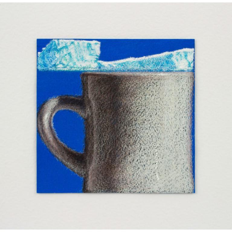 Mug and Iceberg Painting Acrylic and Colored Pencil on Paper, 2022