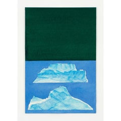 Pittura Icebergs in acrilico, guazzo, grafite e acquerello su carta, 2021