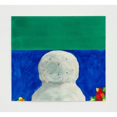Pittura con pupazzo di neve in acrilico, guazzo, grafite e acquerello su carta, 2020