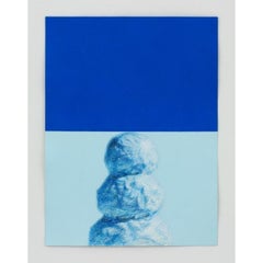 Pintura de muñeco de nieve en acrílico y lápiz de color sobre papel, 2020